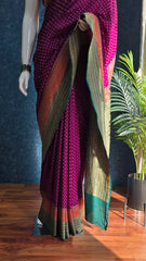 Pure Banarasi 3D Magenta Red Green