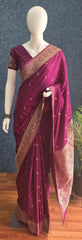 Mushru Silk Self Purple
