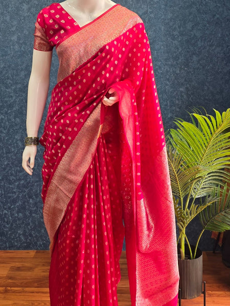 Antique Pink Raw Silk Saree