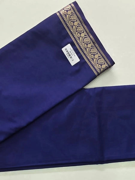 Mango Navy Blue Semi Crepe Silk Saree
