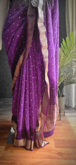 Crepe Bandhani Purple