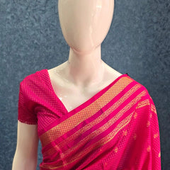 Bentex Border Pink Semi Silk Saree