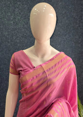 Semi Silk Bentex Border Baby pink