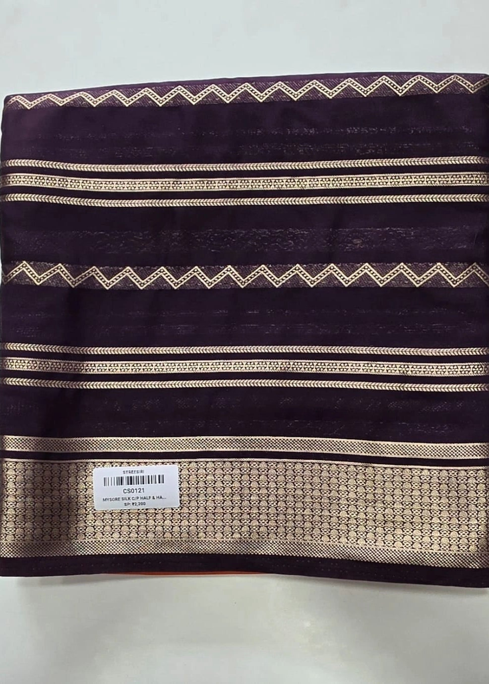 Mysore Silk Crepe Half & half Orange Purple