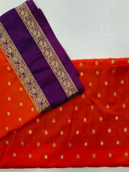 Semi Crepe Silk Saree small buttas