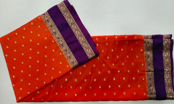 Semi Crepe Silk Saree small buttas
