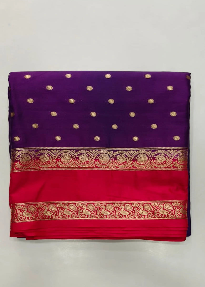 Crepe Silk Butta Purple Pink