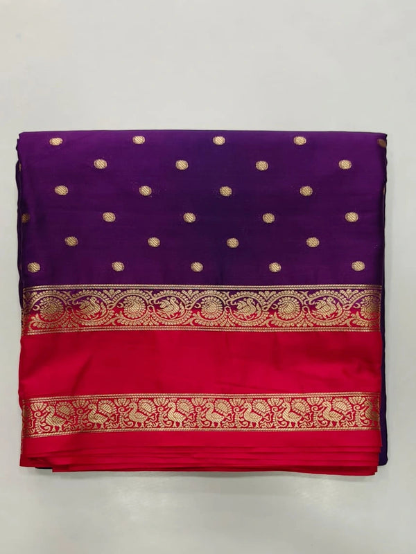 Semi Crepe Silk Saree small buttas