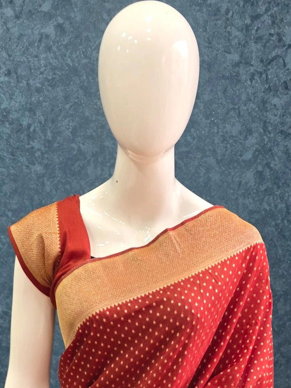 Small Butta Gorgette Crepe Saree