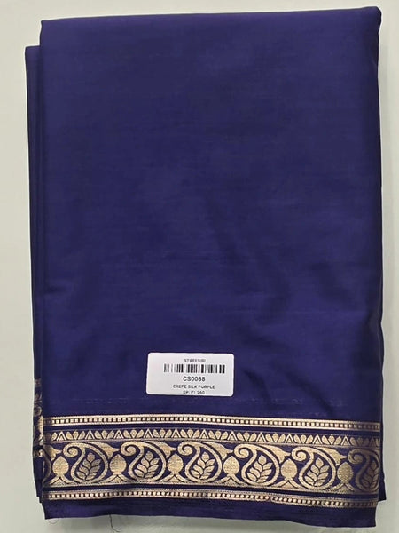 Mango Navy Blue Semi Crepe Silk Saree