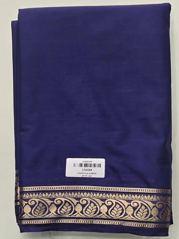 Mango Navy Blue Semi Crepe Silk Saree