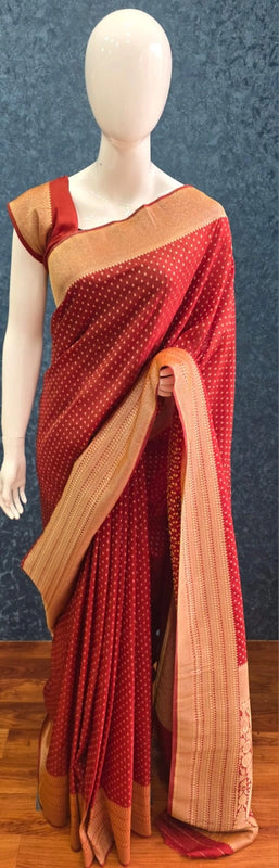 Small Butta Gorgette Crepe Saree