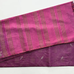 Embroider Magenta Pink Tussar Saree