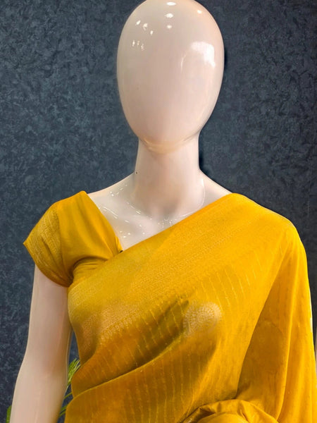 Gorgette Lines Saree