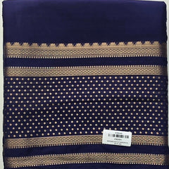 Dot Border Navy Blue Semi Crepe Silk Saree