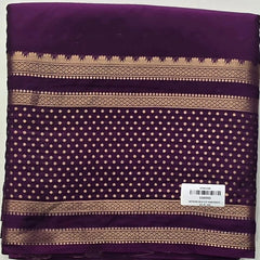 Dot Border Purple Semi Crepe Silk Saree