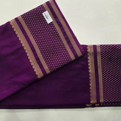 Dot Border Purple Semi Crepe Silk Saree