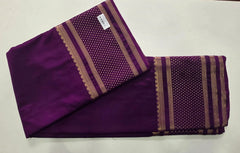 Dot Border Purple Semi Crepe Silk Saree