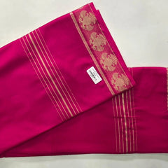 Peacock Pink Semi Crepe Silk saree