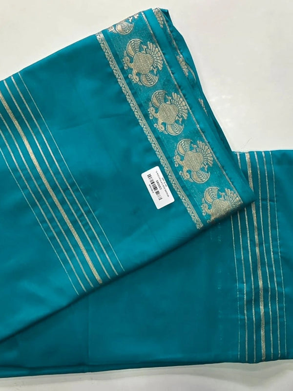 Peacock Pink Semi Crepe Silk saree