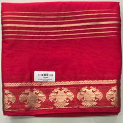 Peacock Pink Semi Crepe Silk saree