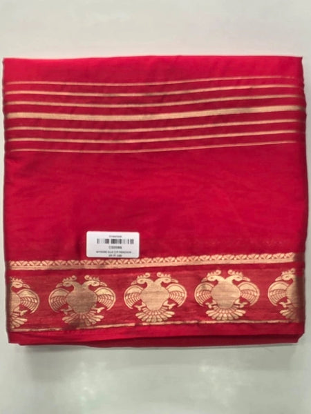 Peacock Pink Semi Crepe Silk saree
