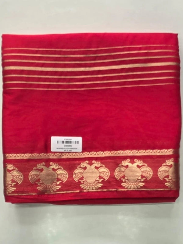 Peacock Pink Semi Crepe Silk saree