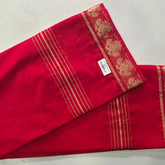 Peacock Pink Semi Crepe Silk saree