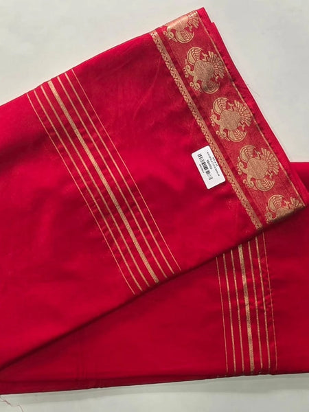 Peacock Pink Semi Crepe Silk saree
