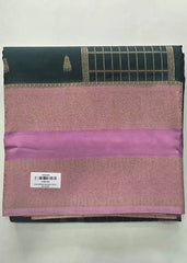 Semi Mysore Silk Bottle Green Baby Pink