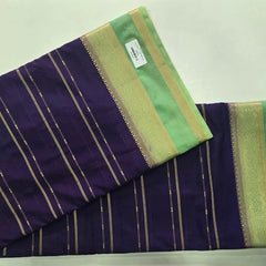 Contrast Purple Pista Semi Crepe Silk Saree