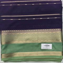 Contrast Purple Pista Semi Crepe Silk Saree