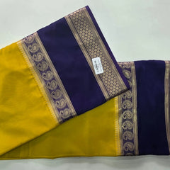 Soft Contrast Semi Crepe Silk Saree