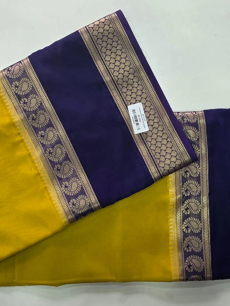 Soft Contrast Semi Crepe Silk Saree
