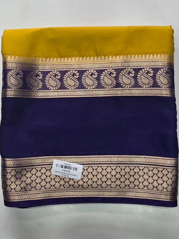 Soft Contrast Semi Crepe Silk Saree
