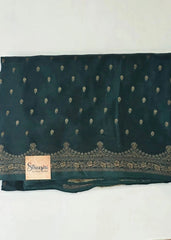 Bottle Green Tussar Crepe Saree