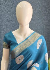 Soft Silk Anandi Teal Blue