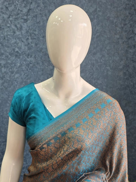 Brocade Pink Banarasi Silk Saree