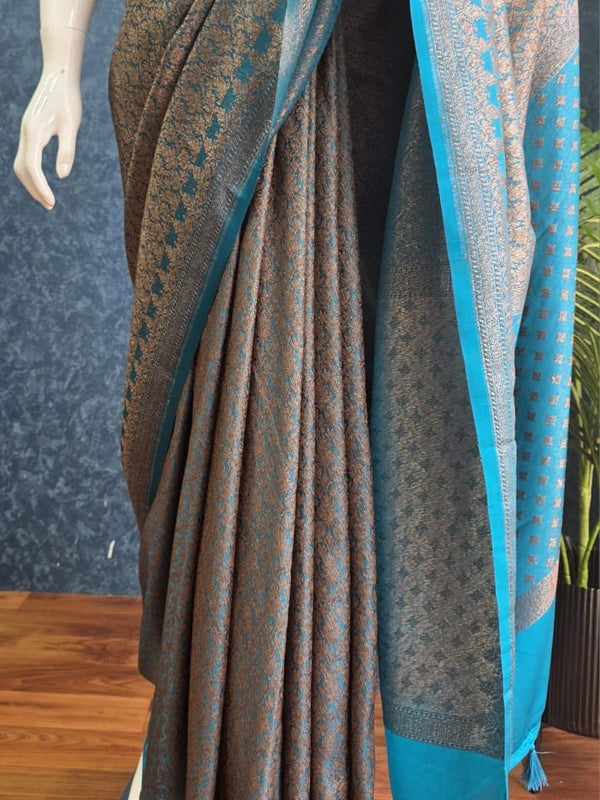 Brocade Pink Banarasi Silk Saree