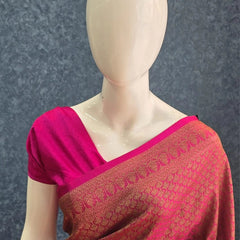 Brocade Pink Banarasi Silk Saree