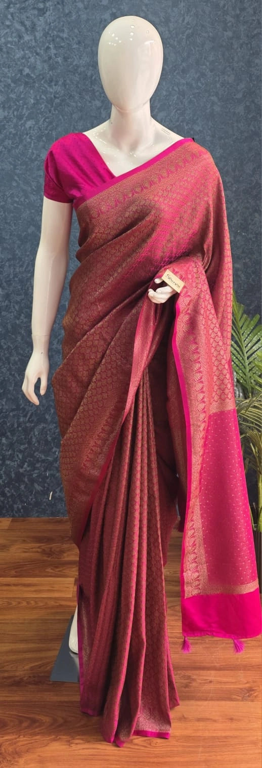 Mushru Kathan Silk Pink