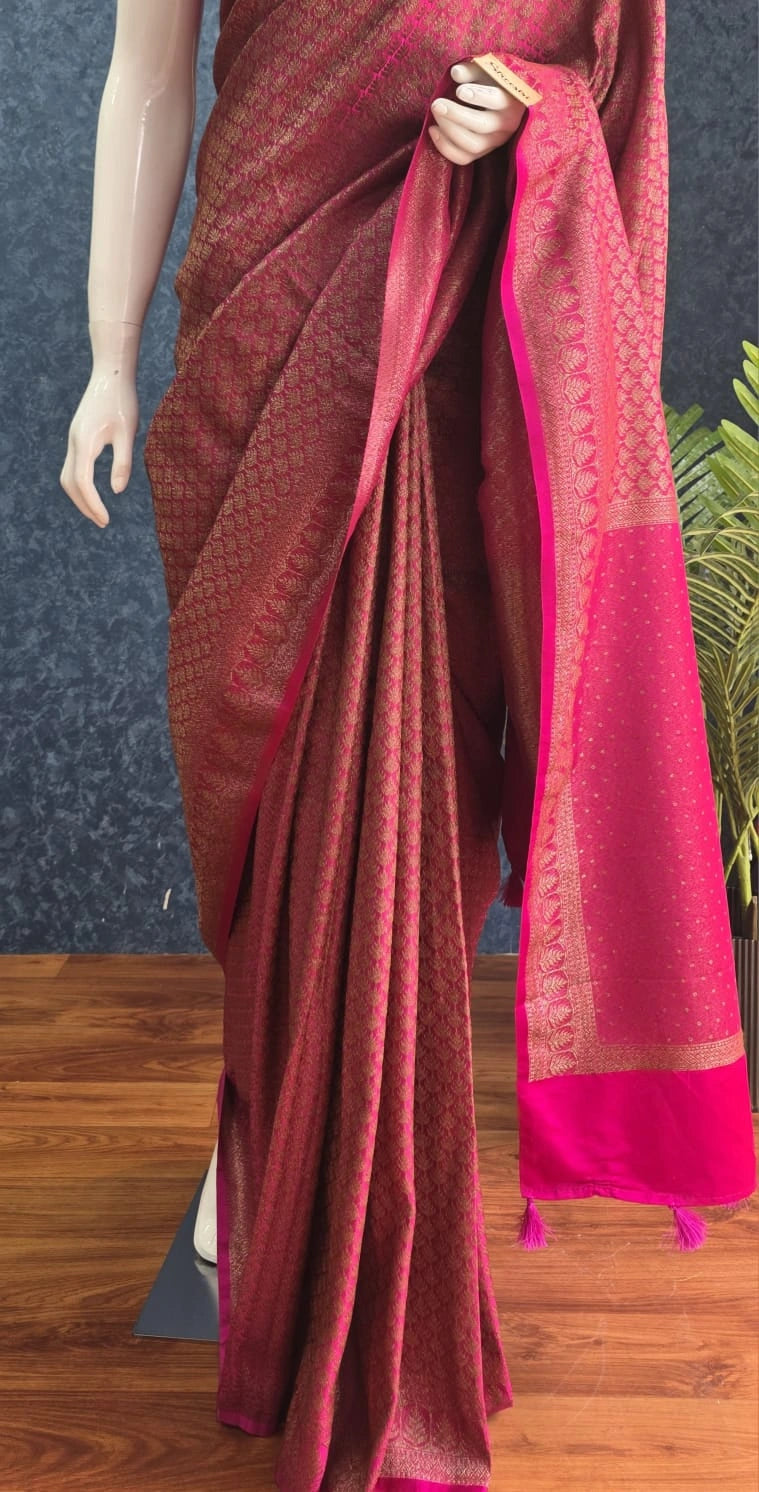 Mushru Kathan Silk Pink