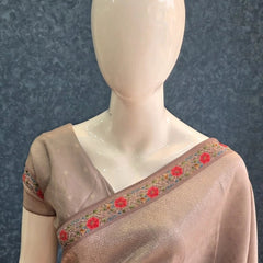 Floral Beige Kani Silk Saree