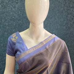 Soft Navy Blue /Blue Tissue Saree