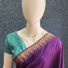 Temple Border Semi Silk Saree