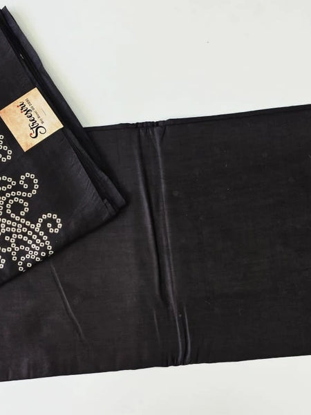Dark Brown Chanderi Saree