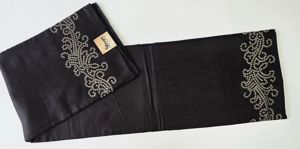 Dark Brown Chanderi Saree