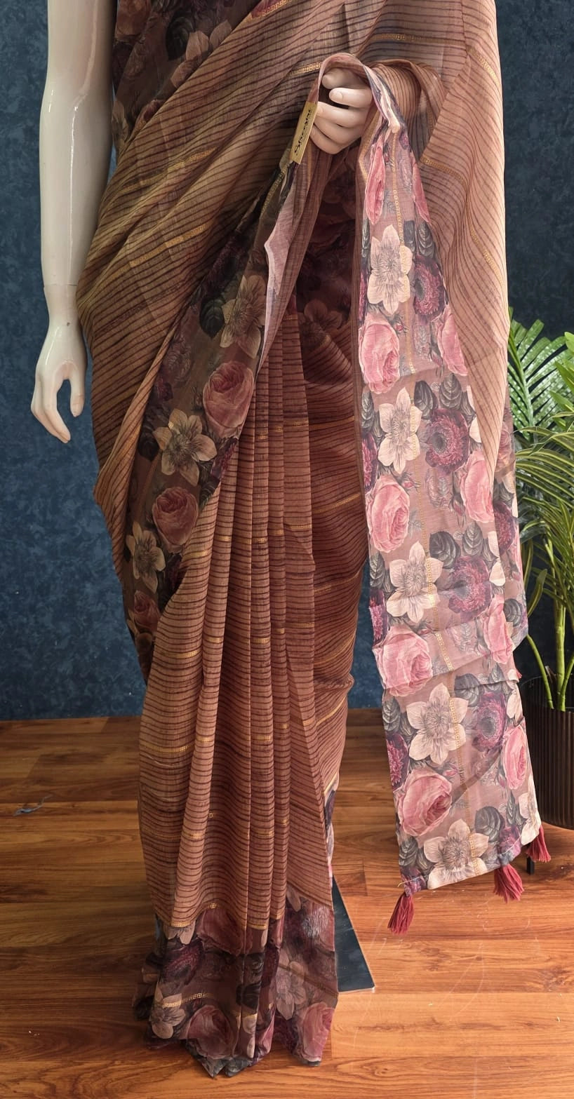 Chanderi Digital Brown