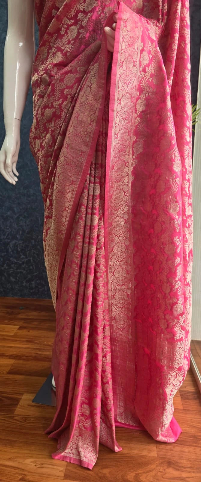 Rinkle Water Zari - Pink