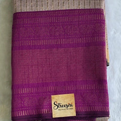 Checks Contrast Semi Silk Saree